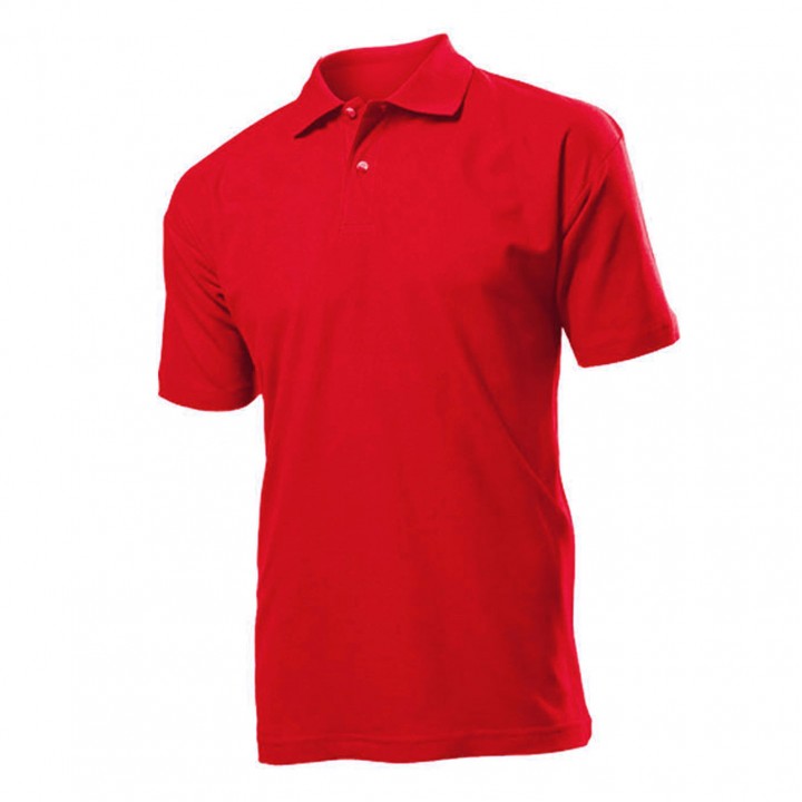 Kırmızı Polo Yaka Pike Dokuma Promosyon T-Shirt – Düğmeli Logo Baskılı Kurumsal Tişört